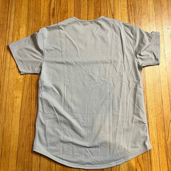 BYLT Shirt Men's XL Gray Drop Cut S/S Short Sleeve Stretch Cotton Polyester - Picture 3 of 7